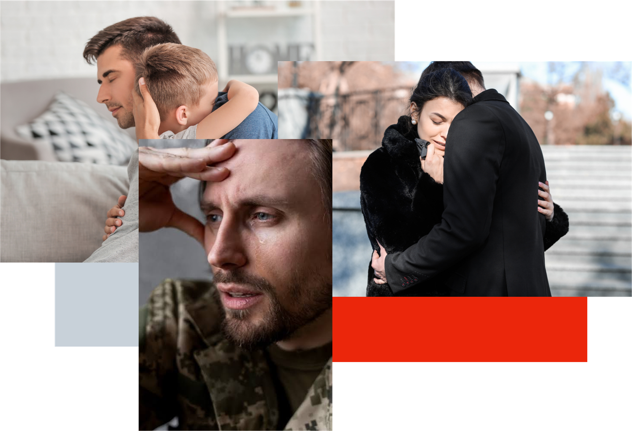 Men and families supporting one another